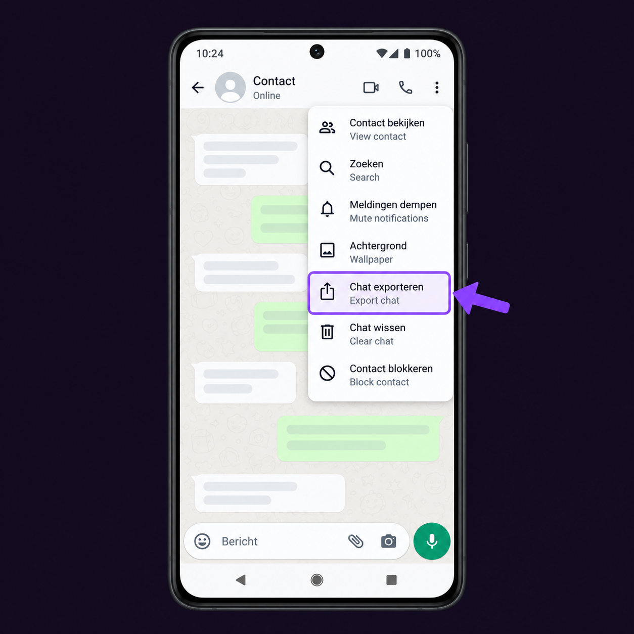 Tap Export chat