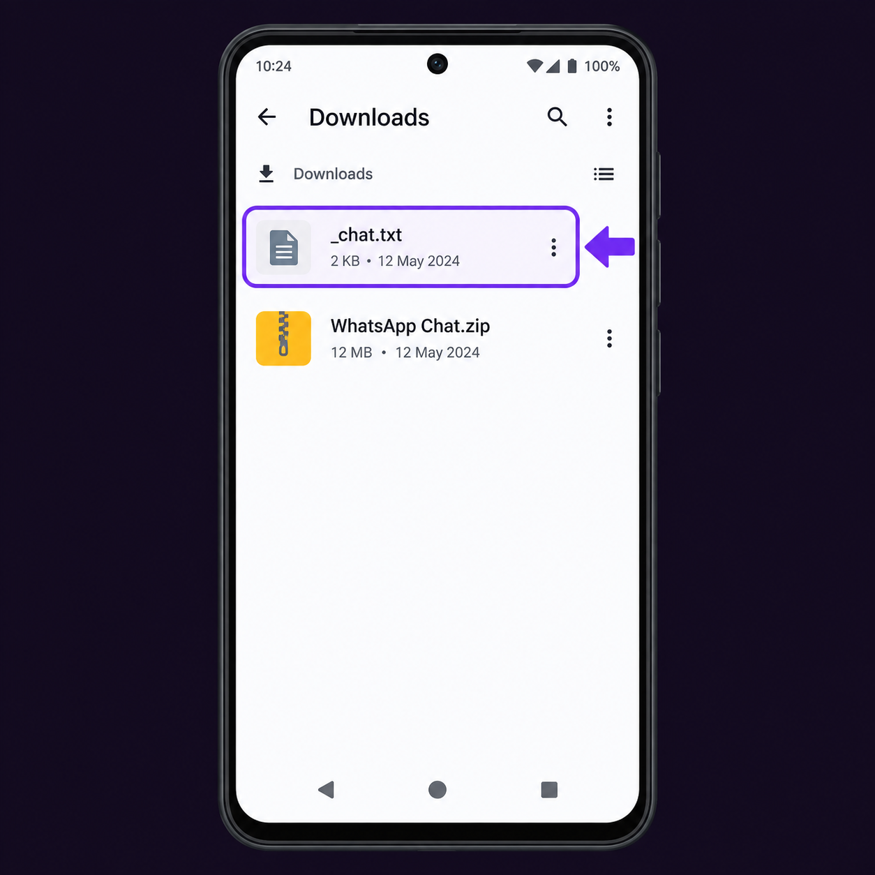 Choose your file in ChatClash